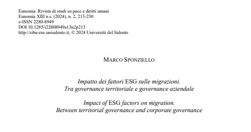 ESG e Migrazioni Marco Sponziello